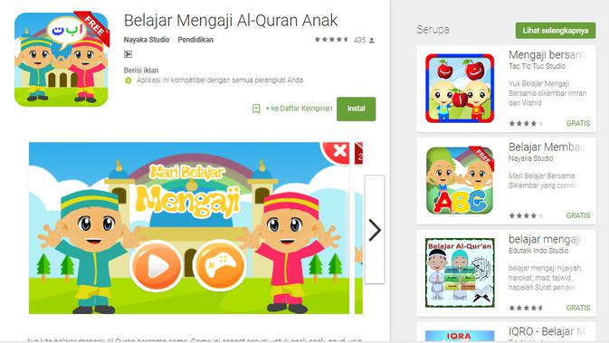 Aplikasi Belajar Mengaji Alquran Anak (Liputan6.com/ Agustin Setyo W)