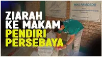 Berita video manajemen Persebaya Surabaya, menyambangi makan pendiri Persebaya, Mas Pamoedji, di Makam Karang Tembok, Surabaya, Sabtu (1/6/2024) siang.