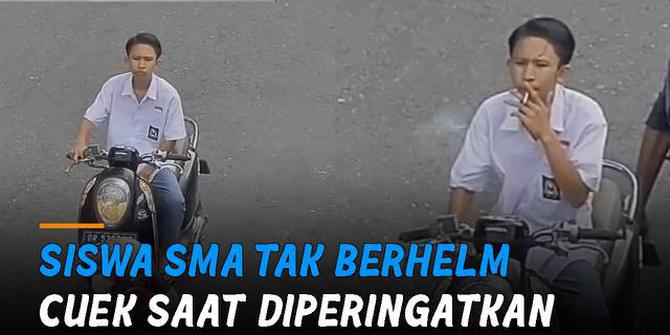 VIDEO: Siswa SMA Tak Berhelm Cuek Saat Diperingatkan Petugas Dishub