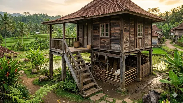 Desain Rumah Minimalis di Desa dengan Sentuhan Kayu Bekas Biar Unik dan Hemat