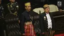 Presiden Joko Widodo (Jokowi) dan Wakil Presiden Jusuf Kalla pada Sidang Tahunan MPR di kompleks Parlemen, Senayan, Jakarta, Rabu (16/8). Sidang tersebut beragendakan mendengar pidato Presiden Joko Widodo selaku Kepala Negara. (Liputan6.com/Johan Tallo)