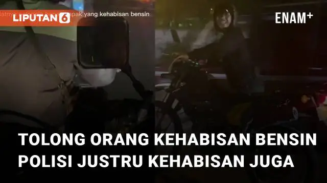 Aksi anggota Polisi bantu step motor pengendara di jalan karena kehabisan bensin mengundang perhatian