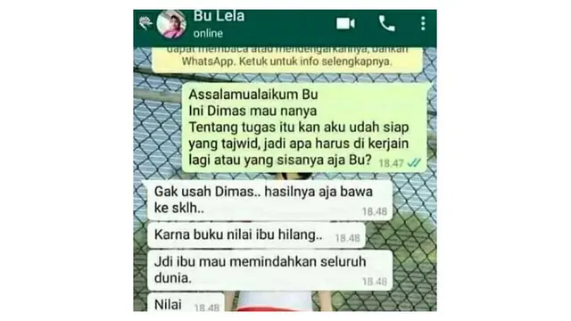 10 Chat Murid dengan Guru Ini Isinya Bikin Geleng Kepala