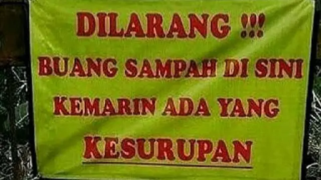 8 Larangan Buang Sampah Kocak Ini Bikin Tepuk Jidat