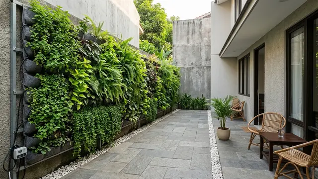 Desain Halaman Rumah Tanpa Tanah Terbuka yang Tetap Sejuk