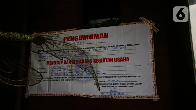 Izin Usaha Kafe Holywings Dicabut