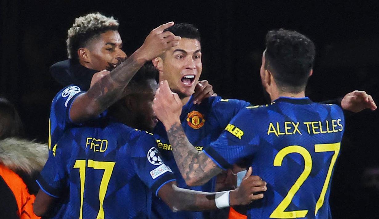 Berkat hasil tersebut, Manchester United pun semakin kokoh di puncak klasemen Grup F dengan poin 10 sekaligus memastikan lolos ke babak 16 besar Liga Champions, sedangkan Villarreal tertahan di peringkat kedua dengan poin 7. (AFP/Jose Jordan)