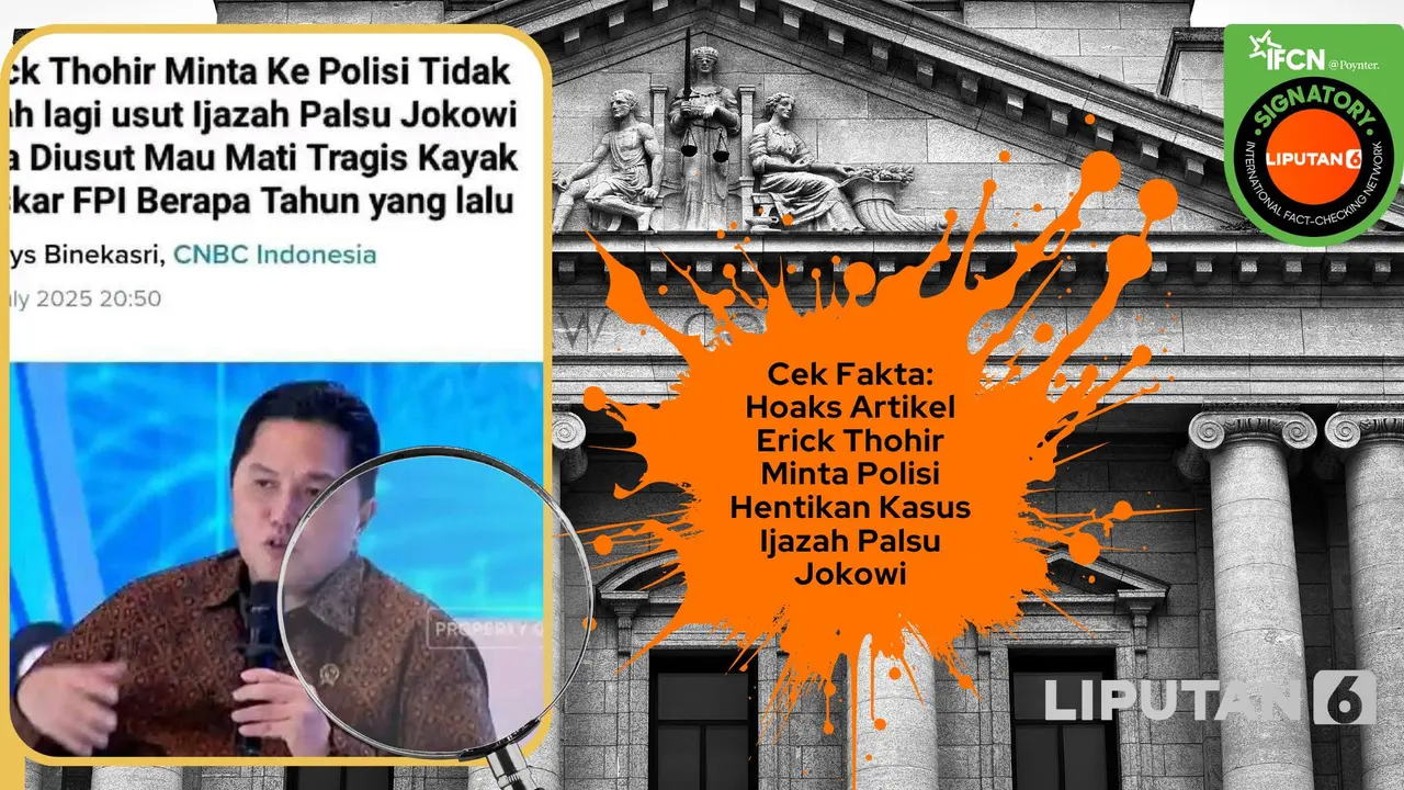 Cek fakta Erick Thohir minta polisi hentikan kasus ijazah palsu Jokowi