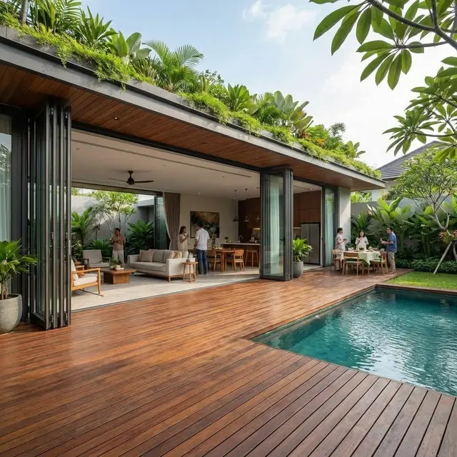 Desain Rumah Modern Tropis 1 Lantai Tren 2026