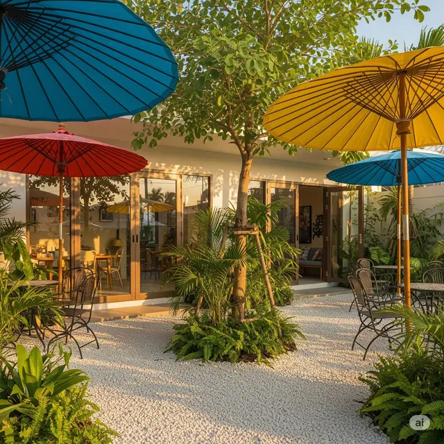 Model Teras Rumah Ala Cafe. Foto: Gemini
