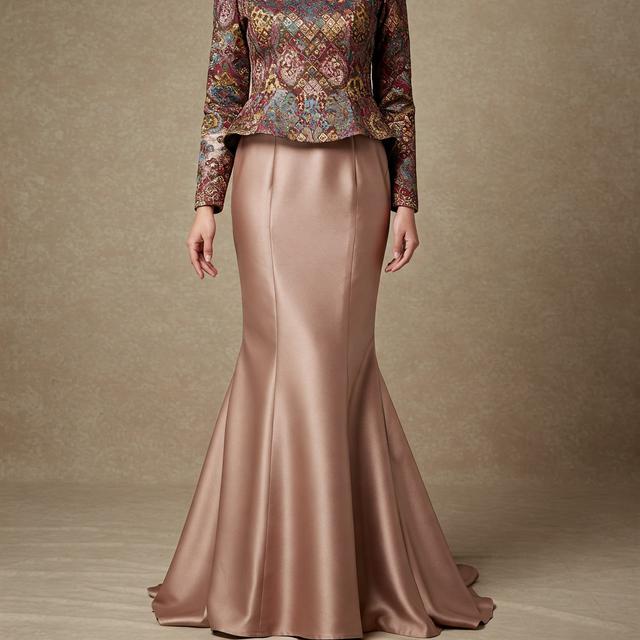 Model Gamis Brokat Kombinasi Satin