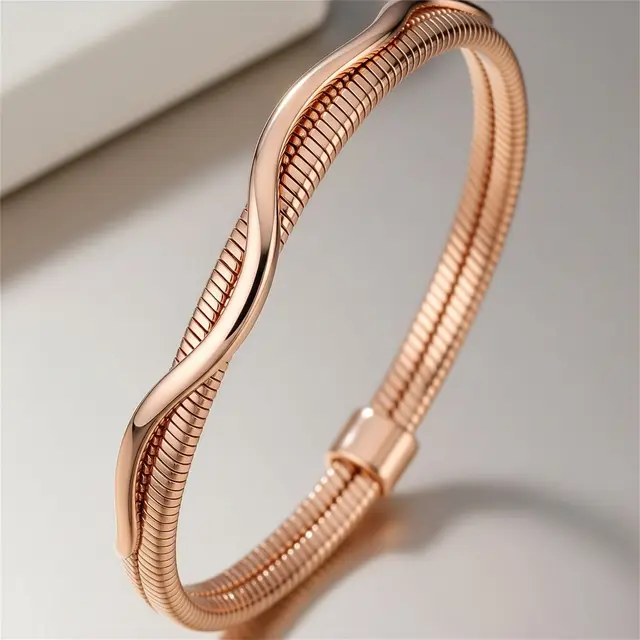 9 Model Gelang Emas Bangle Kombinasi Snake Chain untuk Tampilan Elegan, Memikat Hati