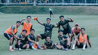 Ekspresi para pemain Persita Tangerang dalam pemusatan latihan di Lapangan UII, Sleman Daerah Istimewa Yogyakarta. (Dok. Persita Tangerang)