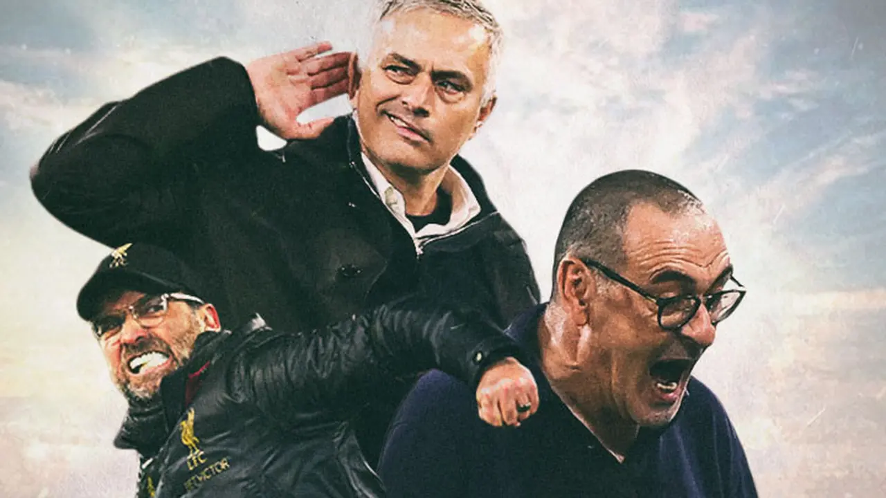Ilustrasi Pelatih - Jurgen Klopp, Jose Mourinho, Maurizio Sarri