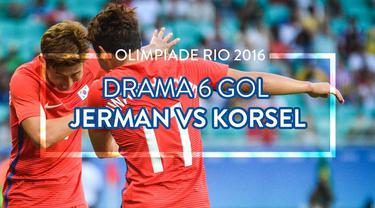 Korea Selatan nyaris mempermalukan Jerman di cabang sepak bola Olimpiade Rio 2016. Jerman lolos dari kekalahan dengan skor 3-3.