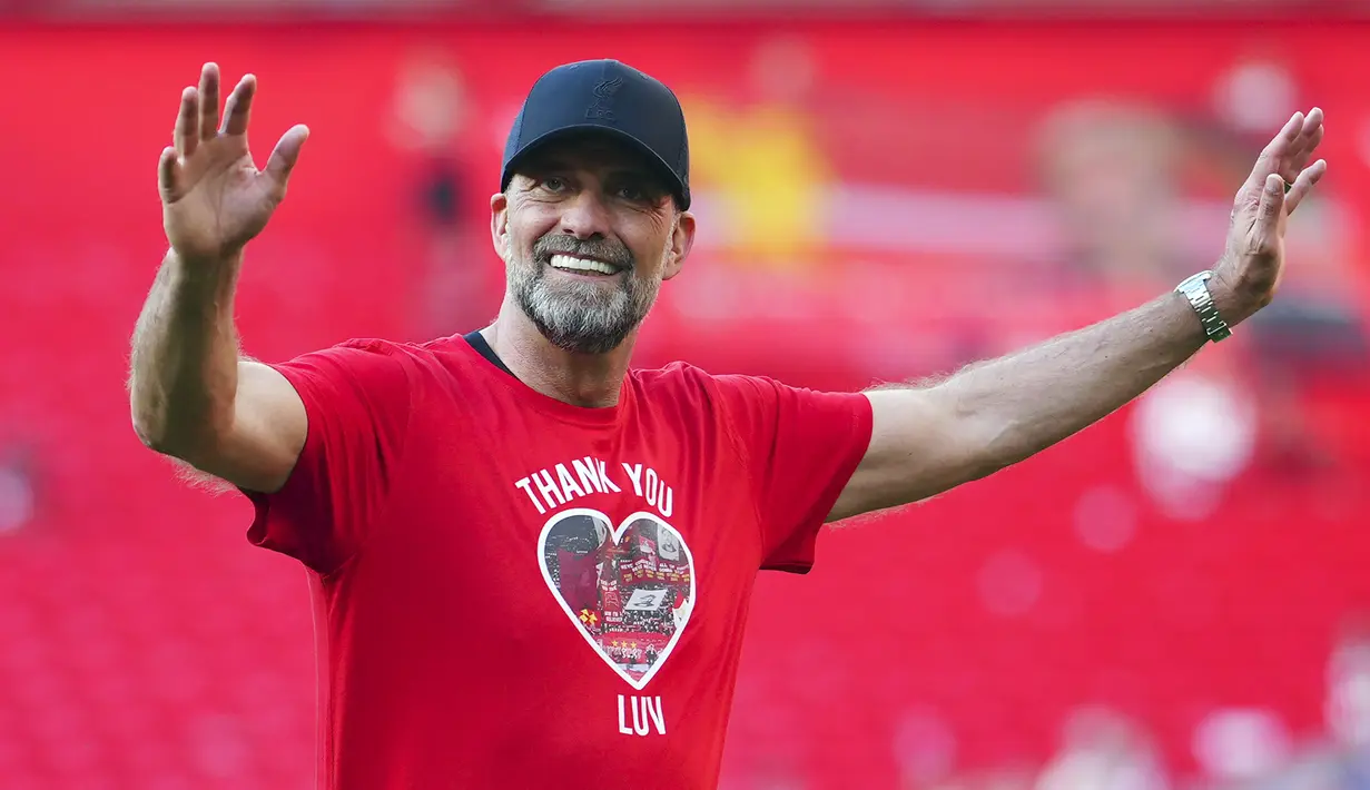 Pelatih pertama yang jadi target FA untuk menjadi manajer Timnas Inggris yang baru adalah Jurgen Klopp. Klopp punya pengalaman melatih di Inggris selama hampir sembilan tahun. Kebetulan Klopp juga saat ini sedang menganggur pasca mundur dari pelatih Liverpool. (AP Photo/Jon Super, File)