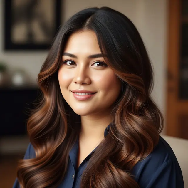 9 Model Rambut Wanita Long Layers Wavy untuk Wajah Bulat, Tampil Tirus dan Memukau