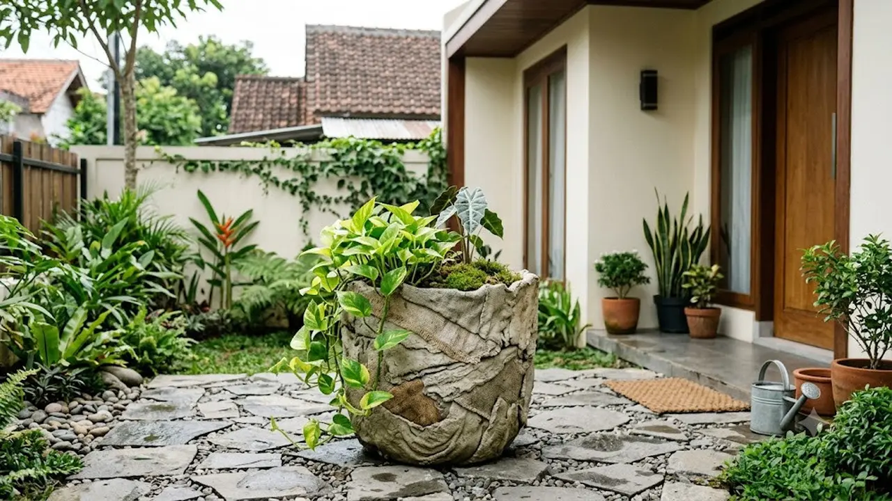 Cara Membuat Pot dari Kain Bekas dan Semen, Mudah dengan Bahan Sederhana