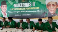 Pengurus PPP versi Muktamar Jakarta menggelar jumpa pers di kantor DPP PPP (Devira Prastiwi/Liputan6.com)