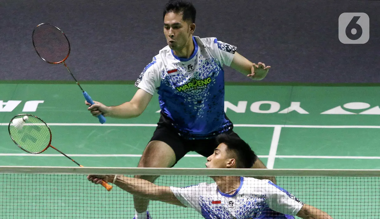 Kemenangan ini mengantar Sabar Karyaman/Moh Reza Pahlevi Isfahani melaju ke semifinal Indonesia Open 2024. (Liputan6.com/Herman Zakharia)