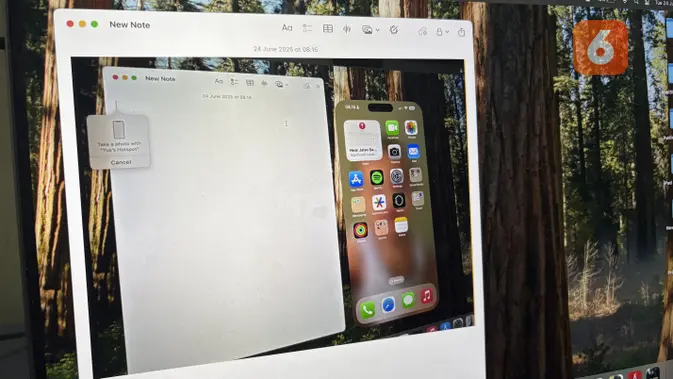 <p>Kamera Berkelanjutan iPhone dengan Mac. (Liputan6.com/ Yuslianson)</p>