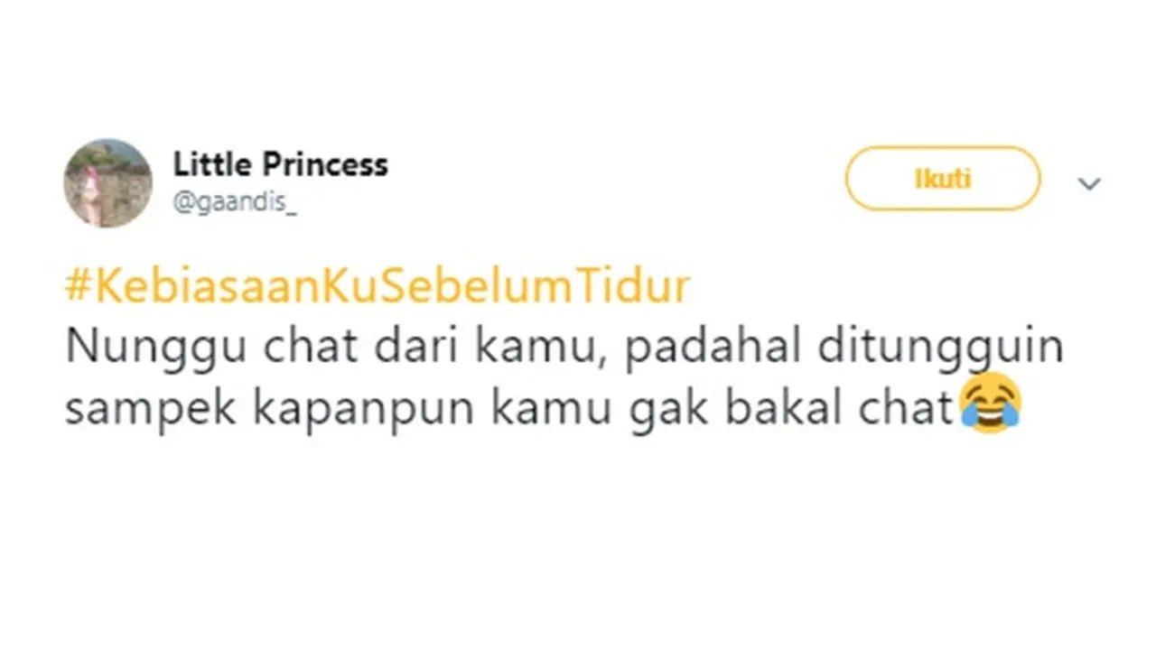 Cuitan kocak (Sumber: Twitter/gaandis_)