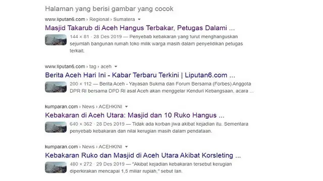 Gambar Tangkapan Layar Penelusuran Foto dengan Google Reverse Image.