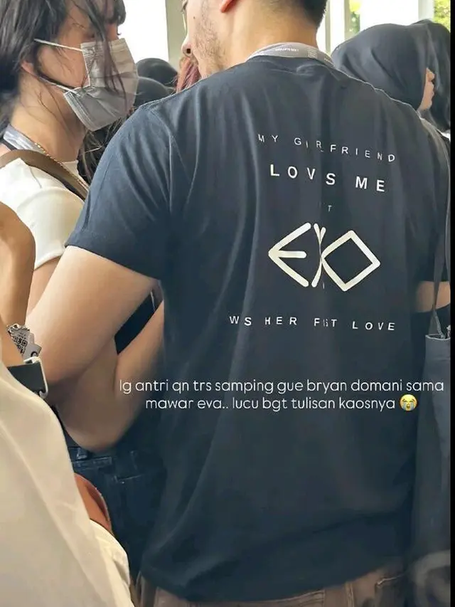 Potret Gemas Bryan Domani Temani Mawar Eva de Jongh Nonton Konser EXO, Pakai Kaus Berisi Tulisan Romantis