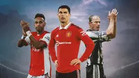 Ilustrasi - Cristiano Ronaldo, Aubameyang, Alan shearer