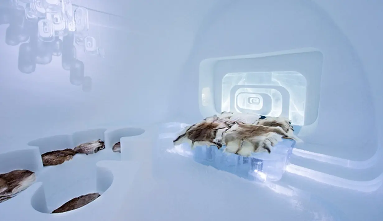 The Love Capsule merupakan rancangan dari Luc Voisin dan Mathieu Brison. Dimana ruangan ini memiliki area tempat duduk terpisah yang terbuat dari es. Kamar ini cocok untuk pasangan yang ingin berbulan madu. (Dailymail)