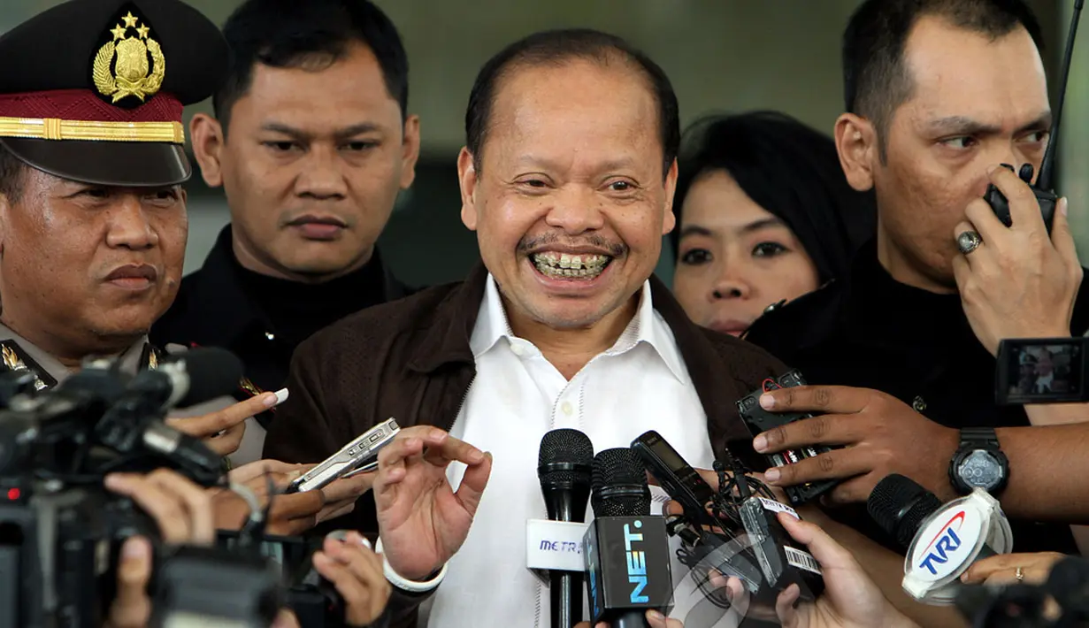 Saat ditanya soal hal yang ia ketahui mengenai dugaan pemerasan yang dilakukan Jero, Sutan mengatakan tidak tahu, Jakarta, Rabu (17/9/2014) (Liputan6.com/Faisal R Syam)