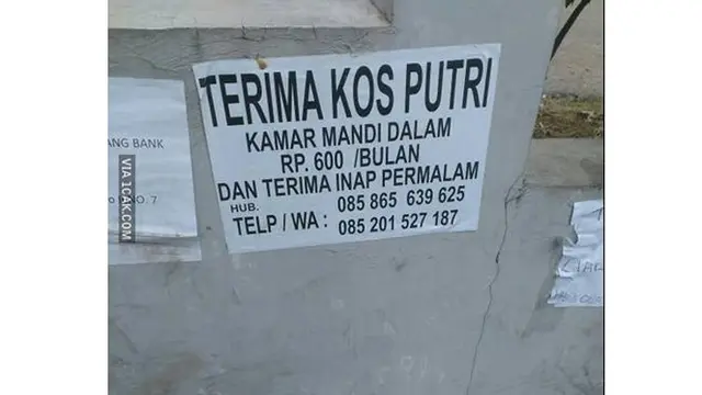 6 Tulisan Nyeleneh Terima Kos Ini Bikin Geleng Kepala