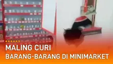 Nampak barang-barang yang berada di dalam beberapa rak minimarket habis tak bersisa.