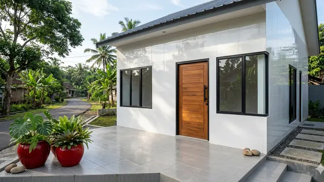 Inspirasi Gambar Rumah Minimalis Dinding Keramik di Desa