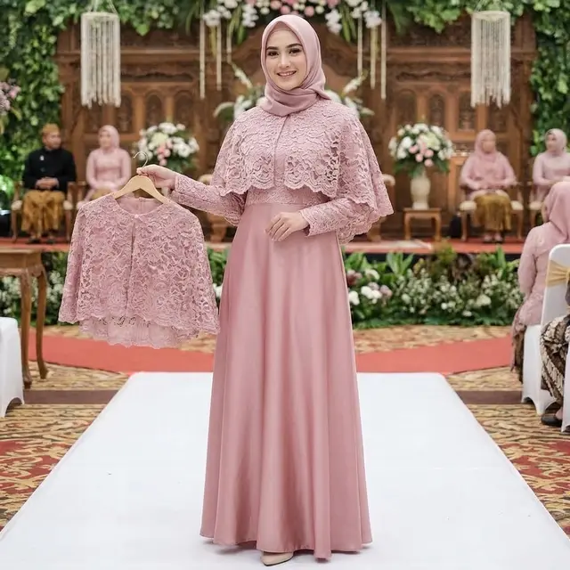 Gamis Model Jubah (Cape) Bisa Dilepas (Gemini AI)