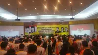 Relawan Partai Golkar menyatakan dukungan untuk Jokowi-Ma'ruf Amin di Pilpres 2019 (Liputan6.com/ Nanda Perdana Putra)