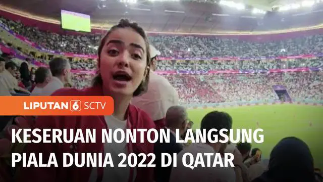 Sensasi nonton langsung Piala Dunia 2022 di Qatar. Stadion berkapasitas 60 ribu orang itu hampir terisi penuh. Tuan rumah Qatar dalam laga pembuka dibungkam 2-0 oleh Ekuador. Sepanjang pertandingan, penonton tertib.