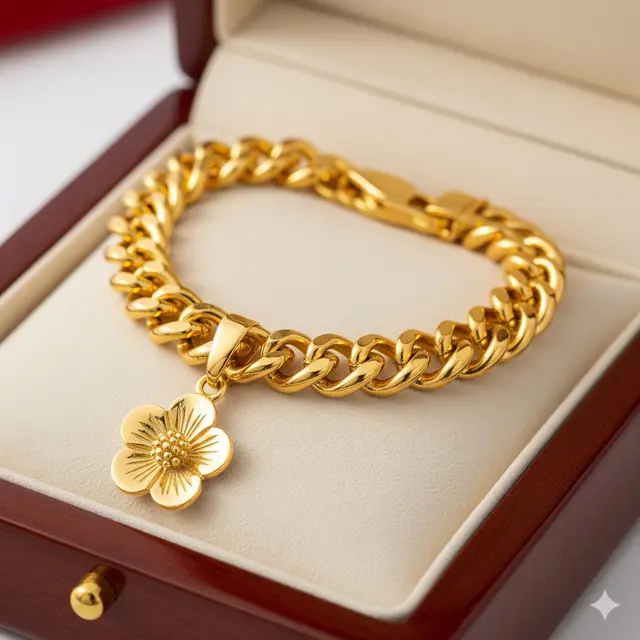 Model Gelang Emas 23 Karat 15 Gram dengan Motif Klasik
