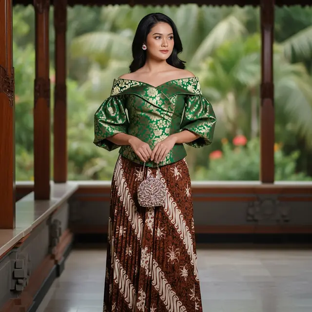 Model Atasan Brokat Bawahan Batik Terbaru