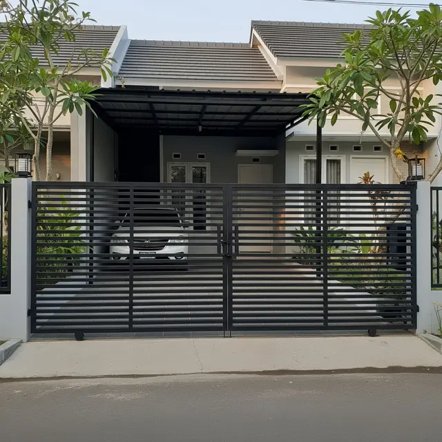 9 Model Pagar Besi Lipat Dua Daun untuk Carport Kecil