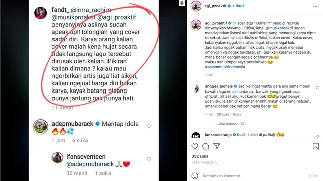 Pihak Label Tegaskan Lagu Kemarin dari Mayang dan Chika Sudah Kantongi Izin Resmi