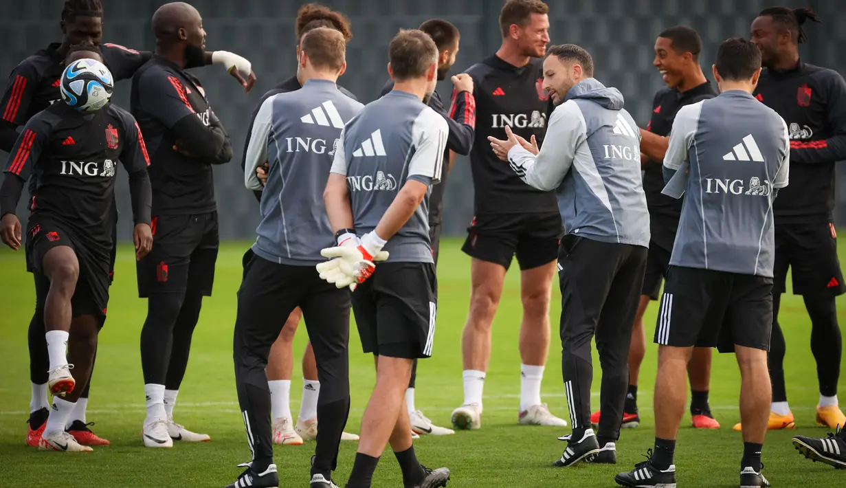 Kualifikasi Euro 2024, akan mempertemukan Austria vs Belgia pada Sabtu pagi (14/9/2023) pukul 01.45 WIB. (VIRGINIE LEFOUR / Belga / AFP)