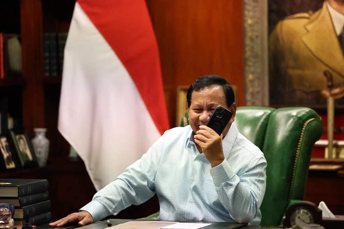Calon presiden nomor urut 02 Prabowo Subianto menerima ucapan selamat via telepon dari Presiden Amerika Serikat (AS) Joe Biden, Jumat (22/3) malam WIB (Istimewa)