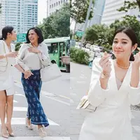 Penampilan Naysila Mirdad dan sang ibu, Lydia Kandou selama di Korea Selatan mencuri perhatian. Kompak dan serasi banget bak kakak beradik. (Instagram/naymirdad).