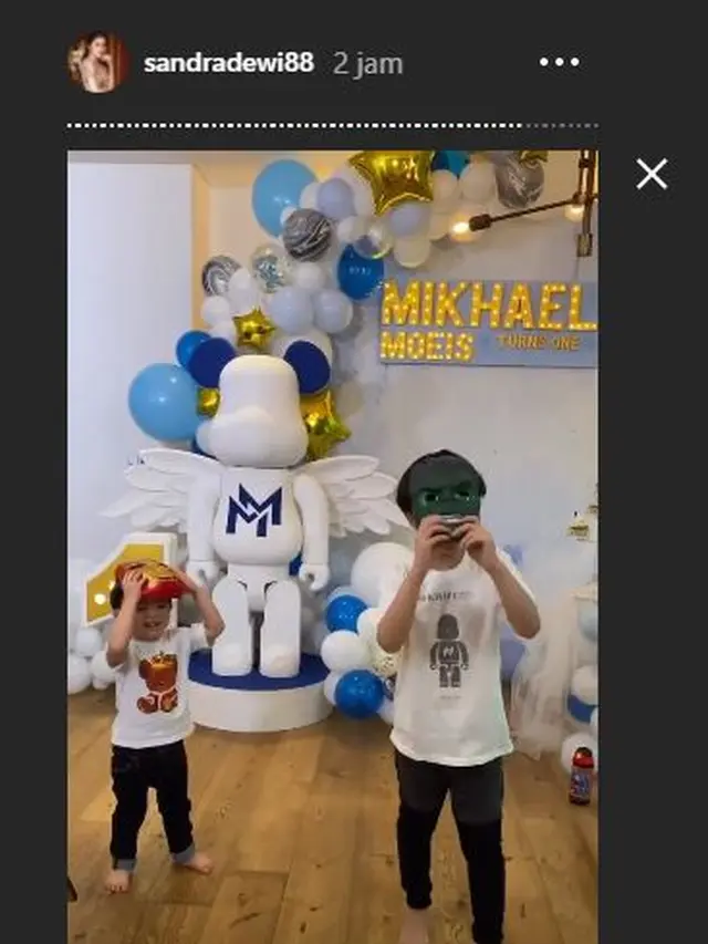 6 Momen Ulang Tahun Mikhael Moeis Anak Sandra Dewi, Kini Berusia 1 Tahun