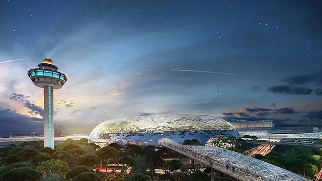 Singapura Hadirkan Air Terjun di Dalam Bandara Changi?