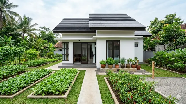 Inspirasi Rumah 1 Lantai Kecil Tapi Mendukung Ketahanan Pangan Keluarga. Gemini