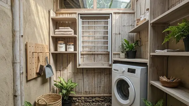 Area Jemur Sempit dengan Jemuran Dinding Pull-Down