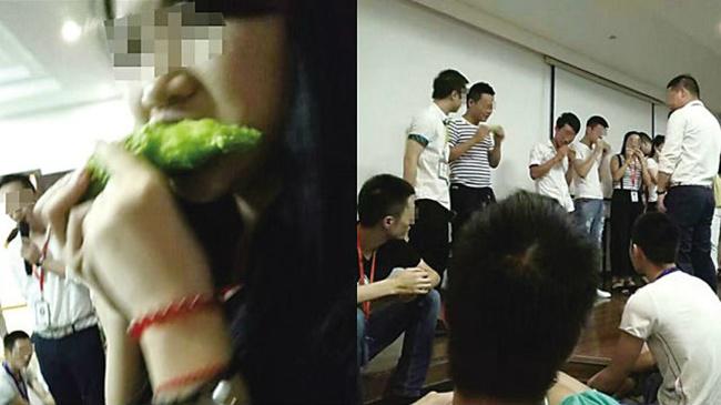 Karyawan gagal capai target dipaksa memakan pare mentah oleh bos sebagai hukuman | Photo: Copyright shanghaiist.com