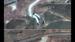 Militer Israel terus melancarkan sejumlah serangan besar-besaran terhadap beberapa target militer di wilayah Iran. (Foto oleh Citra satelit ©2025 Maxar Technologies/AFP)